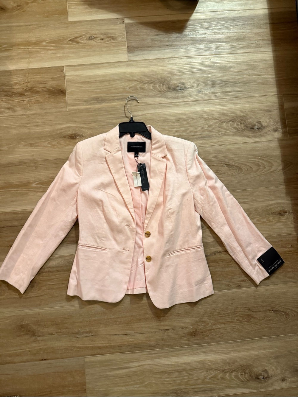 Banana Republic Light Pink Women's Blazer - Tailored Two-Button